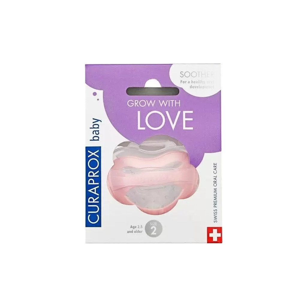 Пустушка Curaprox + контейнер для зберігання 7-18 міс. рожева (Babysoother pink size 1) - зображення 4