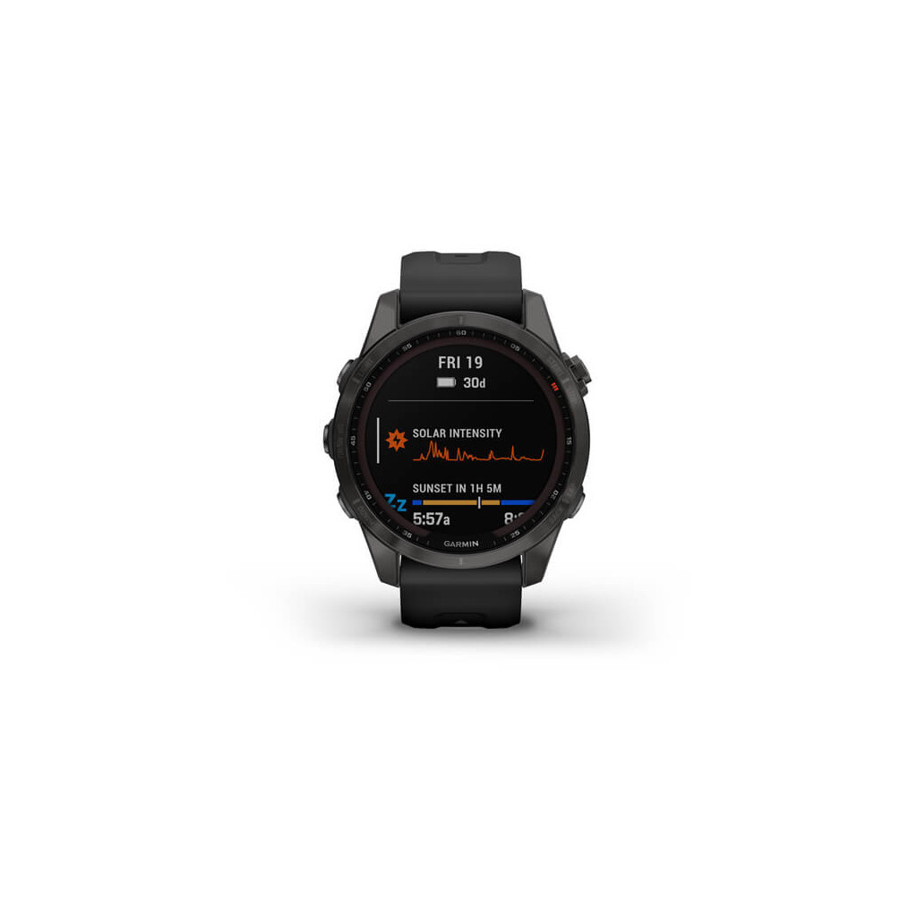Смарт-годинник Garmin fenix 7S Sapphire Sol, Carbon Gray DLC Ti with Blk Band, GPS (010-02539-25) - зображення 2