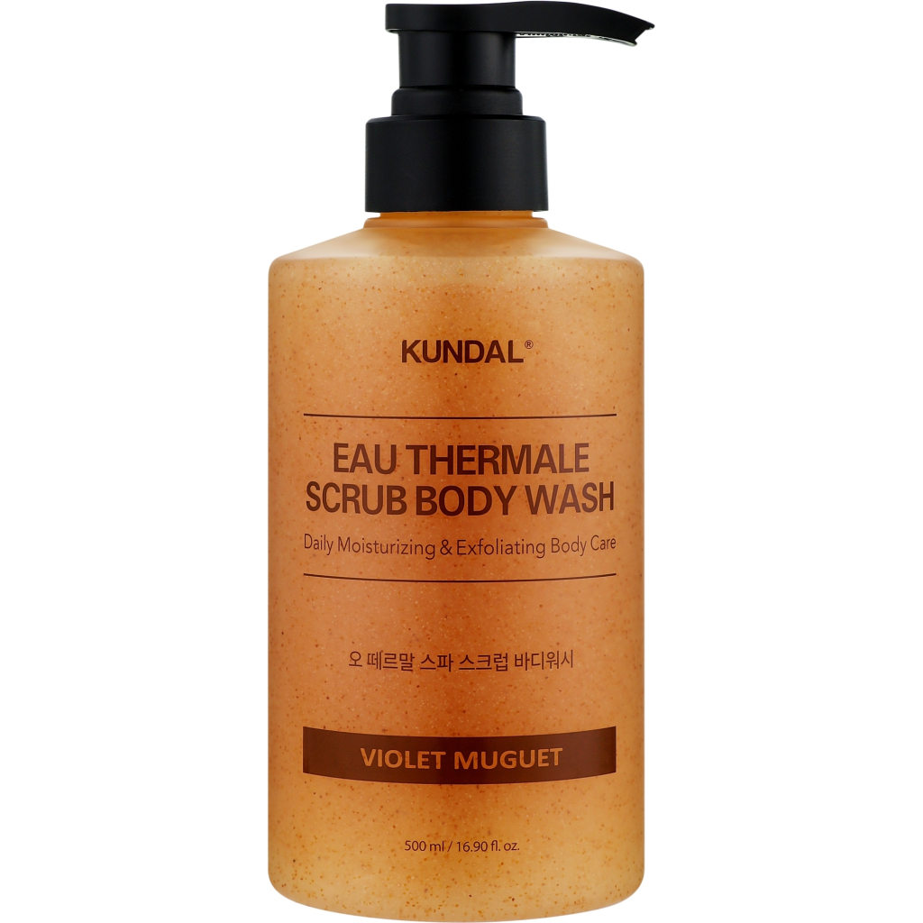 Гель для душу Kundal Eau Thermal Scrub Body Wash Violet Muguet 500 мл (8809809428655) - зображення 1