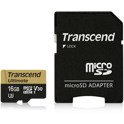 Карта пам'яті Transcend 16GB microSDHC class 10 UHS-I U3 MLC (TS16GUSDU3M) - зображення 1