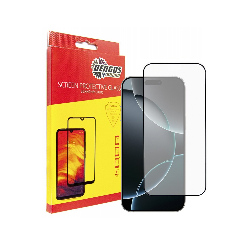 Скло захисне Dengos Full Glue iPhone 16 Pro (black) (TGFG-367) - зображення 1