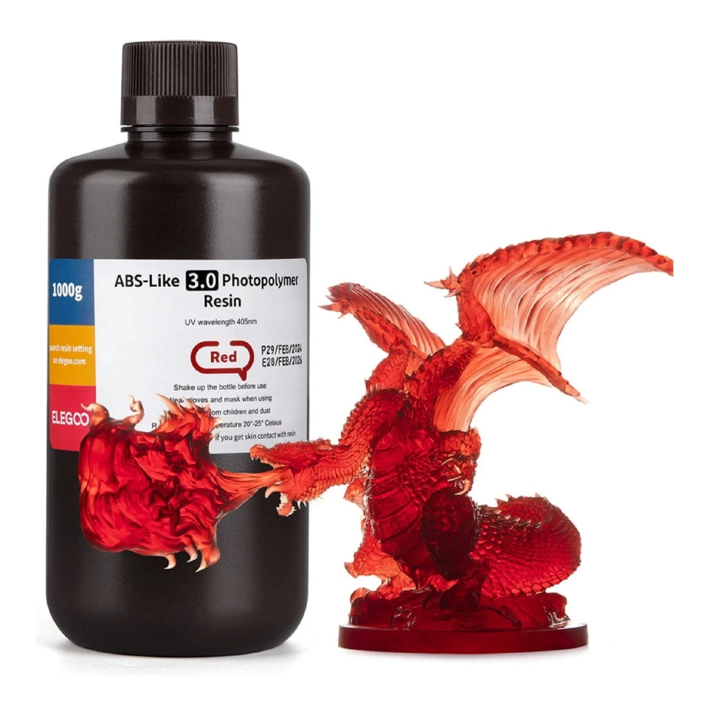 Фотополімерна смола ELEGOO Resin, ABS-like 3.0 1кг, clear red (50.103.0152) - зображення 1