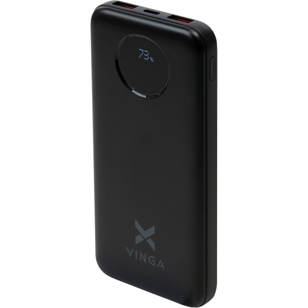 Батарея універсальна Vinga 10000 mAh 22.5W Display Black (VPBB1022) - зображення 1