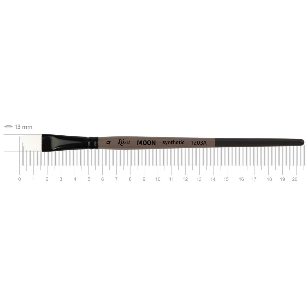 Пензлик для малювання Rosa Синтетика кутова, MOON 1203A, №4 (4823098534228) - изображение 1