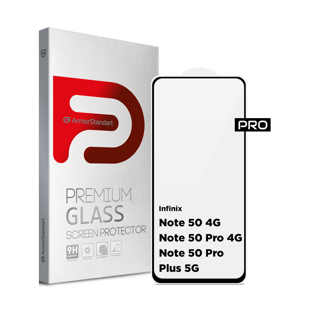 Скло захисне Armorstandart Pro Infinix Note 50 4G / Note 50 Pro 4G / Note 50 Pro Plus 5G Black (ARM84722) - зображення 1