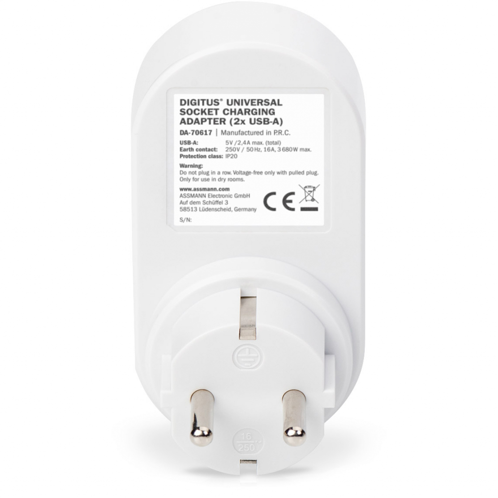 Зарядний пристрій Digitus Universal USB + Power Socket (DA-70617) - зображення 3