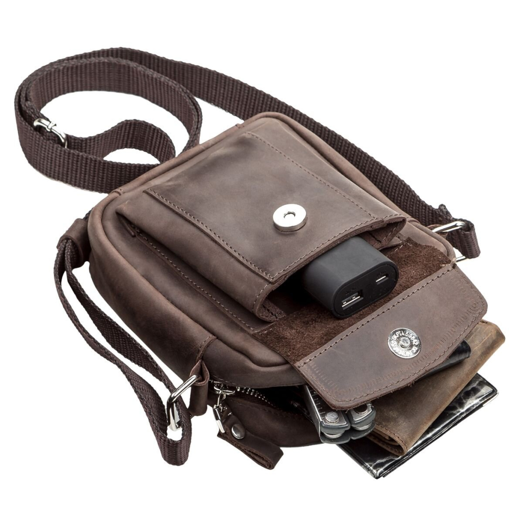 Сумка Shvigel З вінтажної шкіри Коричнева (11077) - зображення 6