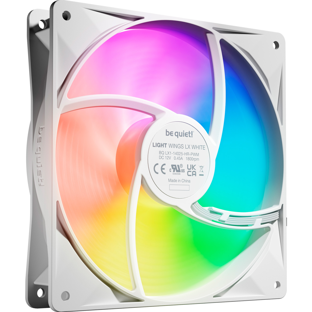 Кулер до корпусу Be quiet! LIGHT WINGS LX 140mm PWM high-speed білий (BL131) - зображення 2