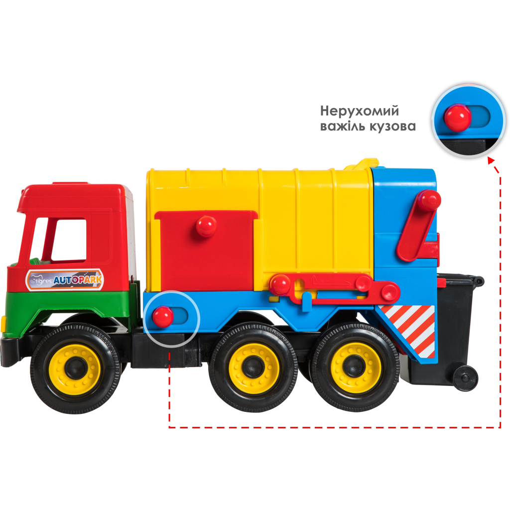 Спецтехніка Tigres "Middle truck" сміттєвоз жовтий (39224) - зображення 3