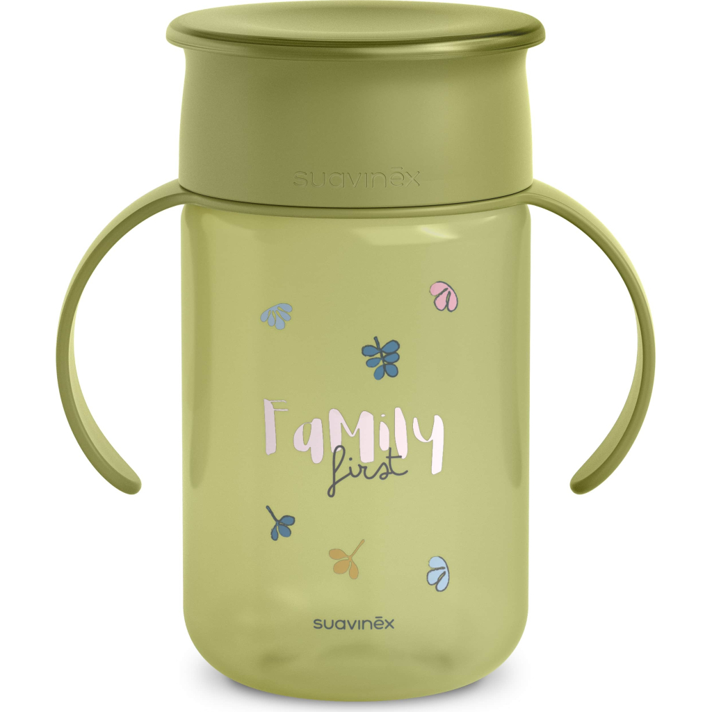 Поїльник-непроливайка Suavinex Bear Family 340 мл, +12 міс. зелена (402647) - зображення 2