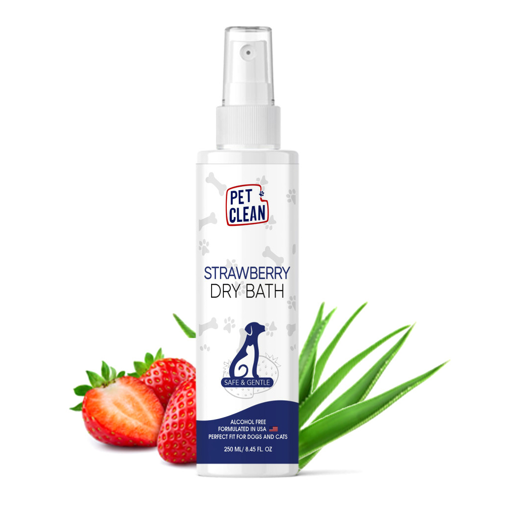 Шампунь для тварин Pet Clean DRY BATH-STRAWBERRY з ароматом полуниці 250 мл (8939117888350) - изображение 1
