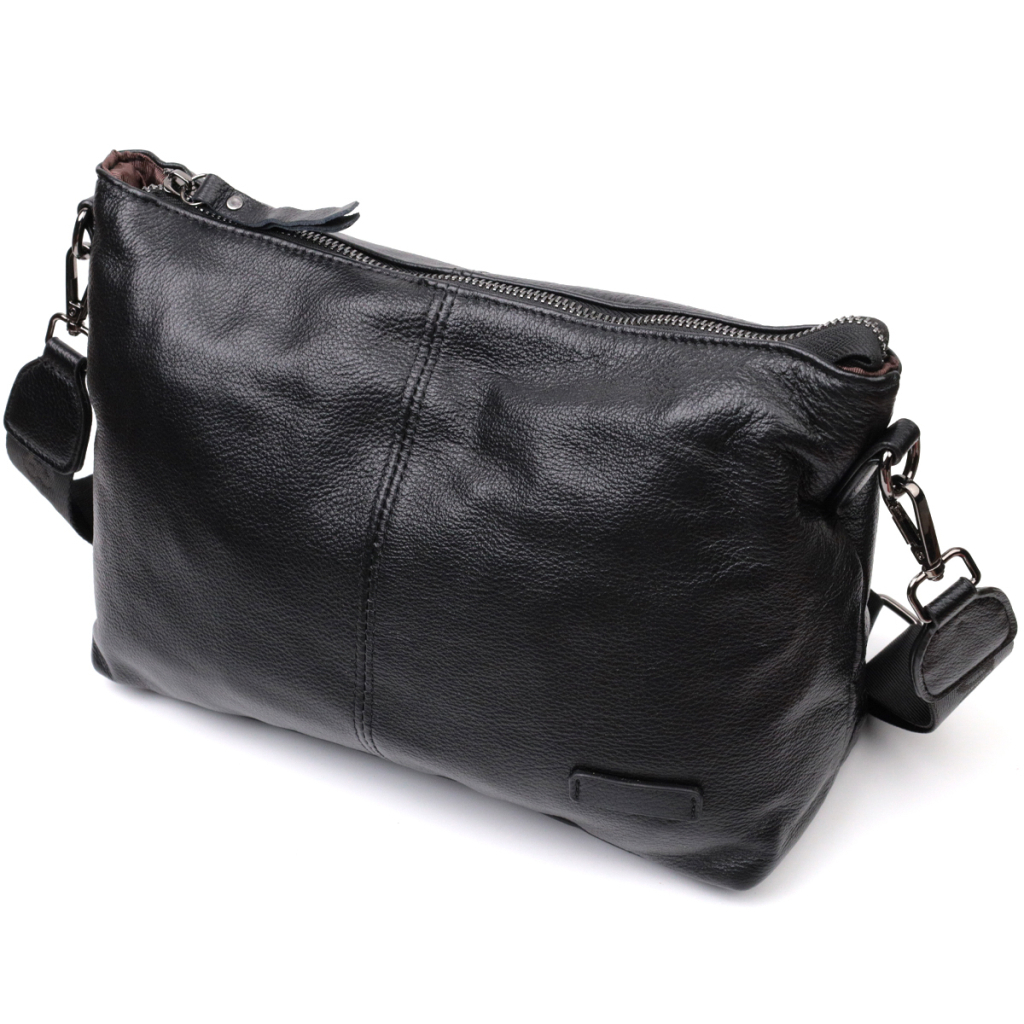 Сумка Vintage Шкіряна жіноча з двома знімними ременями Чорна (22379) - зображення 2