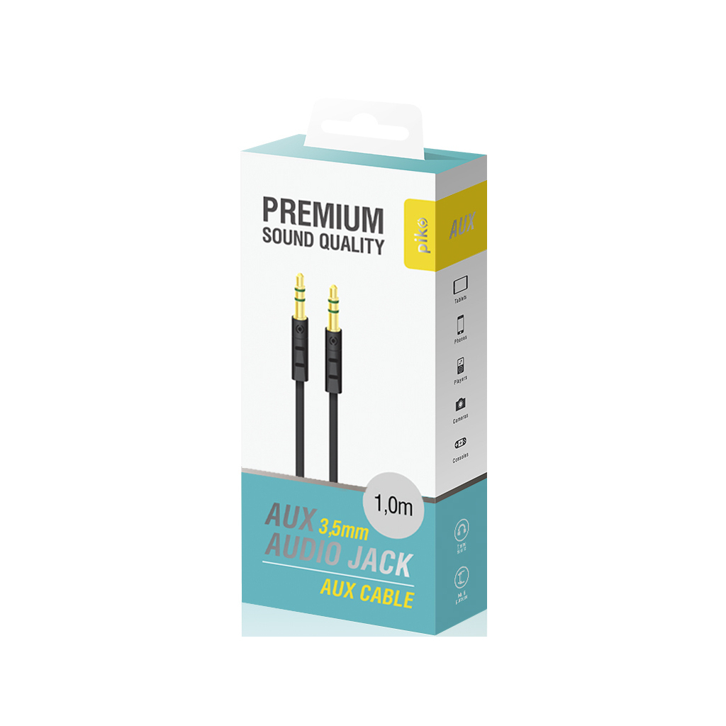 Кабель мультимедійний AUX 1.0m CB-AB11 black Piko (1283126489150) - изображение 3