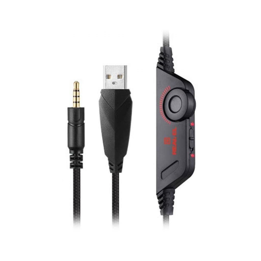 Навушники REAL-EL GDX-7650 Black-Red - зображення 9