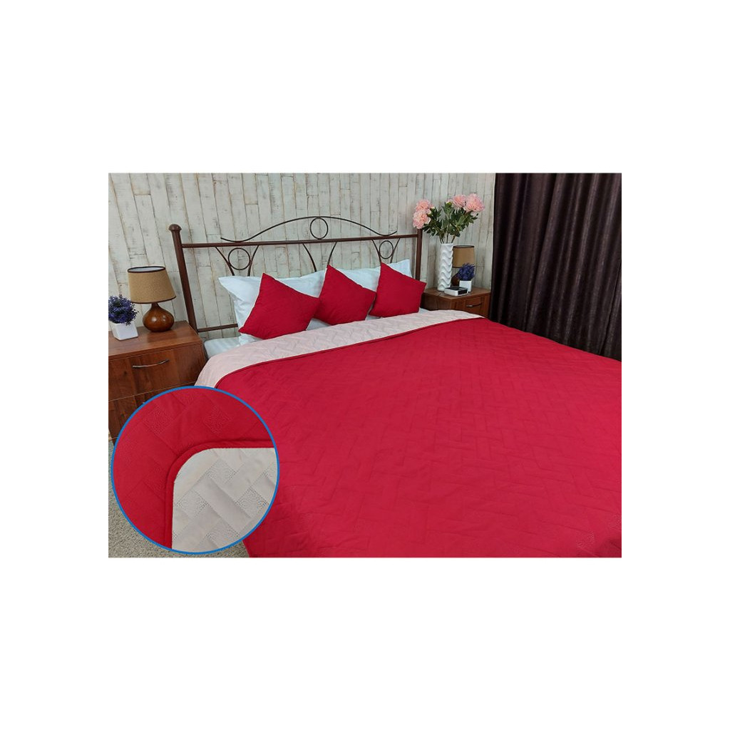 Покривало Руно двостороннє Cherry Лілія вишневе 212х240 см (329.52У_Cherry лілія) - зображення 1