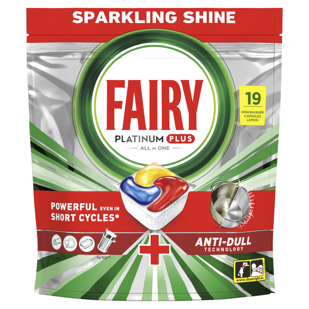 Таблетки для посудомийних машин Fairy Platinum Plus All in One Lemon 19 шт. (8700216236669) - зображення 1