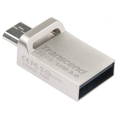 USB флеш накопичувач Transcend 32GB JetFlash OTG 880 Metal Silver USB 3.0 (TS32GJF880S) - зображення 3