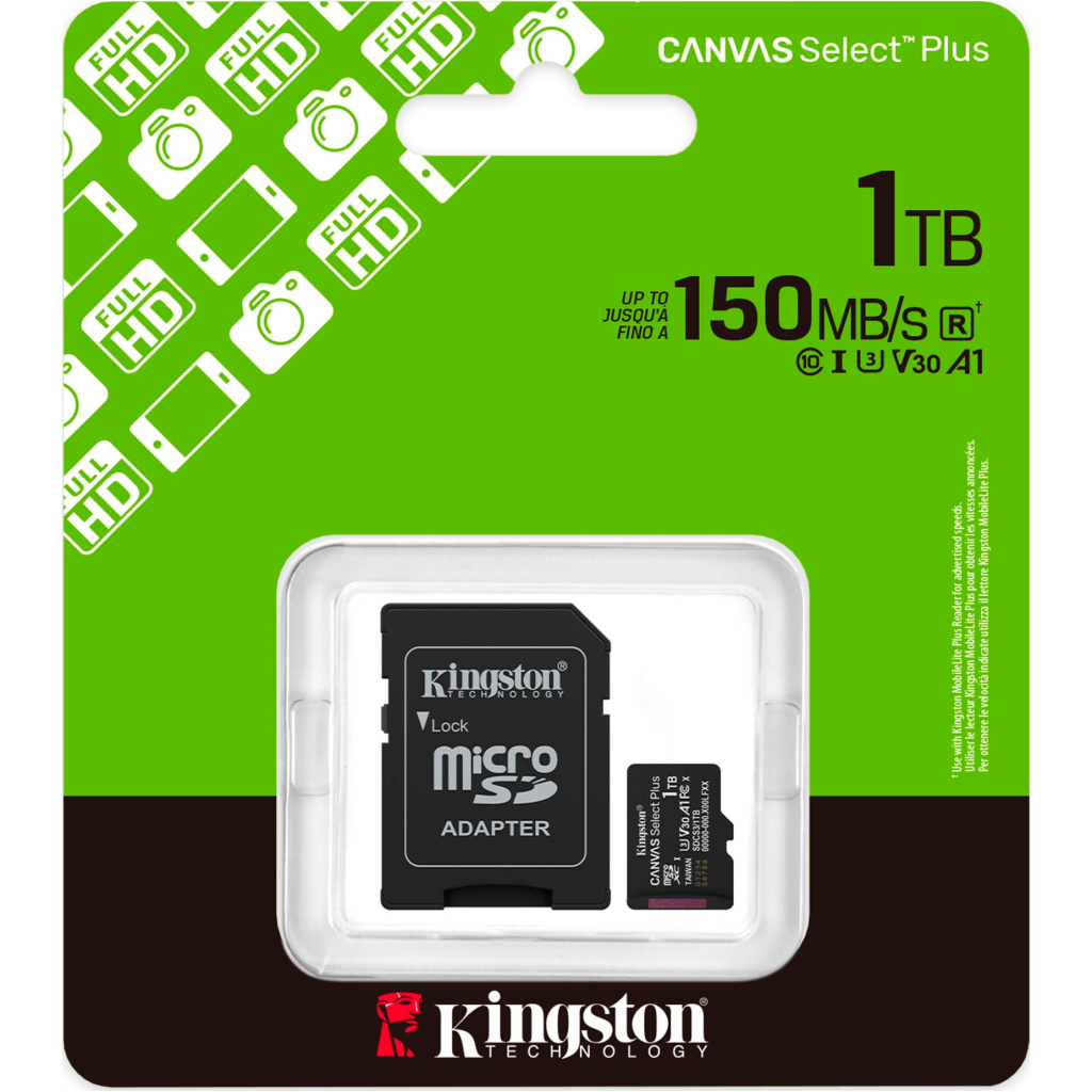 Карта пам'яті Kingston 1TB microSDXC class 10 UHS-I U3 V30 A1 Canvas Select Plus (SDCS3/1TB) - зображення 3