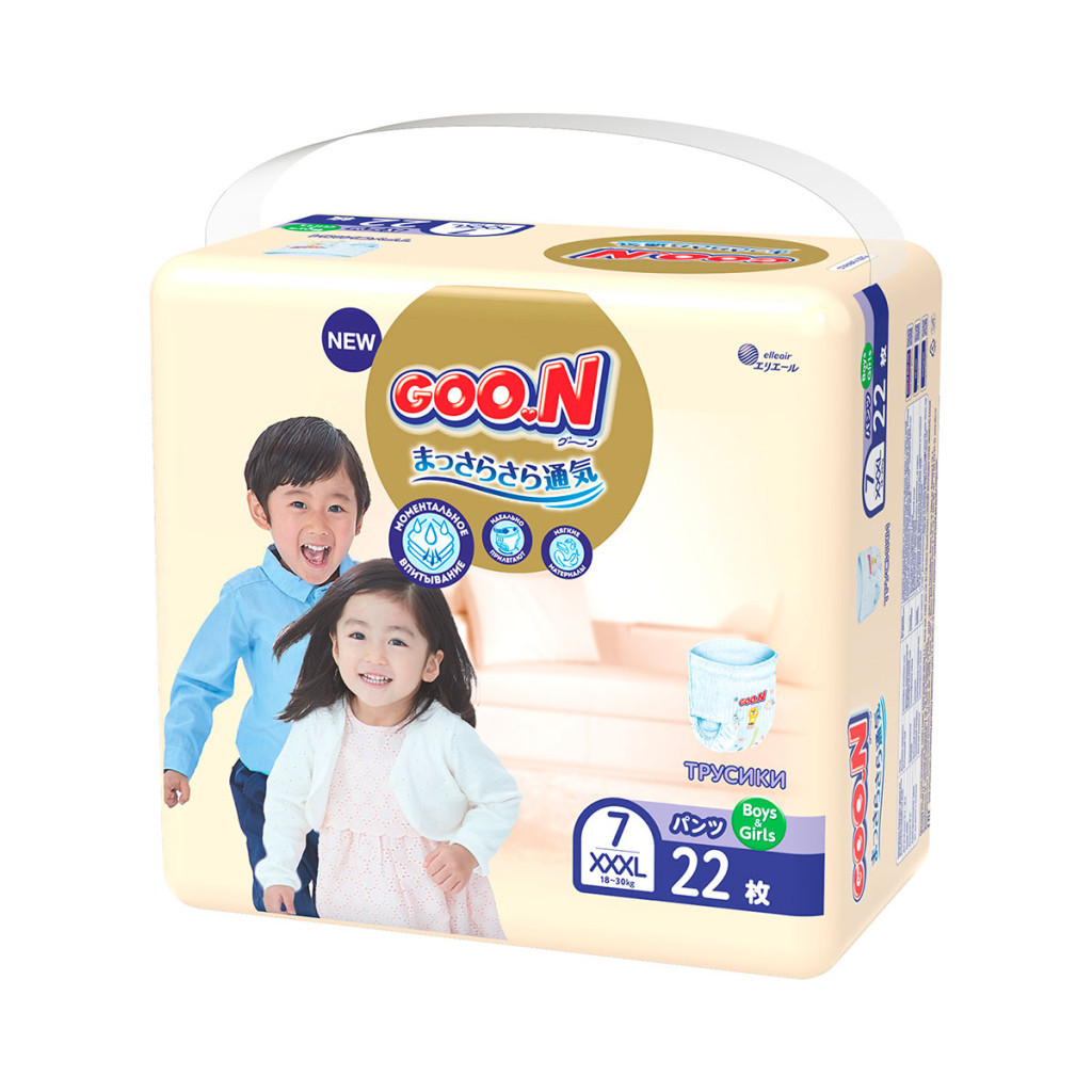 Підгузки GOO.N Premium Soft 18-30 кг розмір 7 3XL унісекс 22 шт (863231) - зображення 2