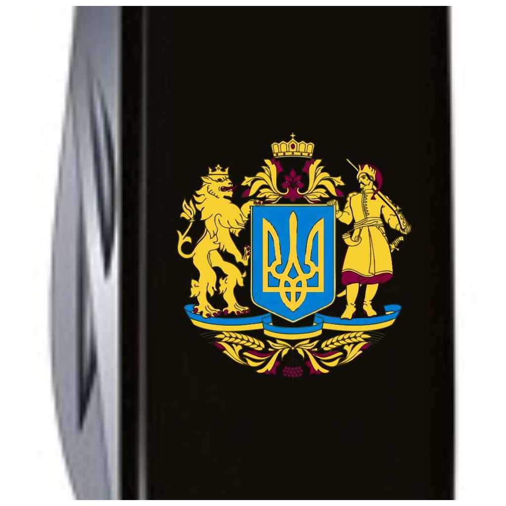Ніж Victorinox Spartan Ukraine Black "Великий Герб України" (1.3603.3_T0400u) - зображення 4