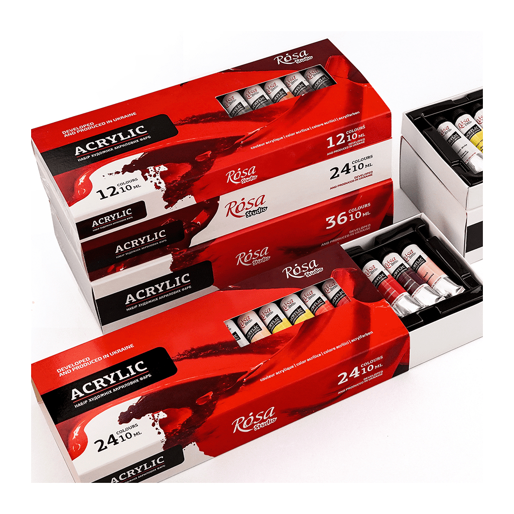 Акрилові фарби Rosa Studio 12 кольорів 10 мл (4823098538097) - picture 2