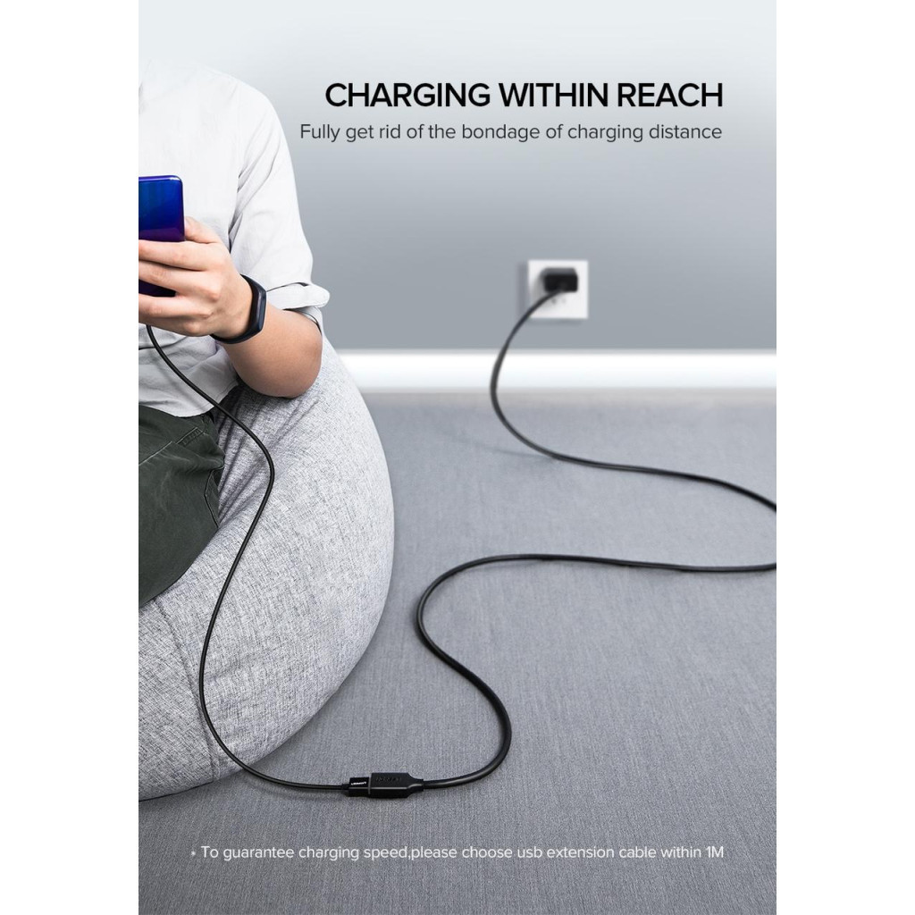 Дата кабель USB 3.0 AM/AF 2.0m US129 Black Ugreen (10373) - изображение 7