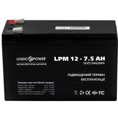 Батарея до ДБЖ LogicPower LPM 12В 7.5 Ah (3864) - зображення 1