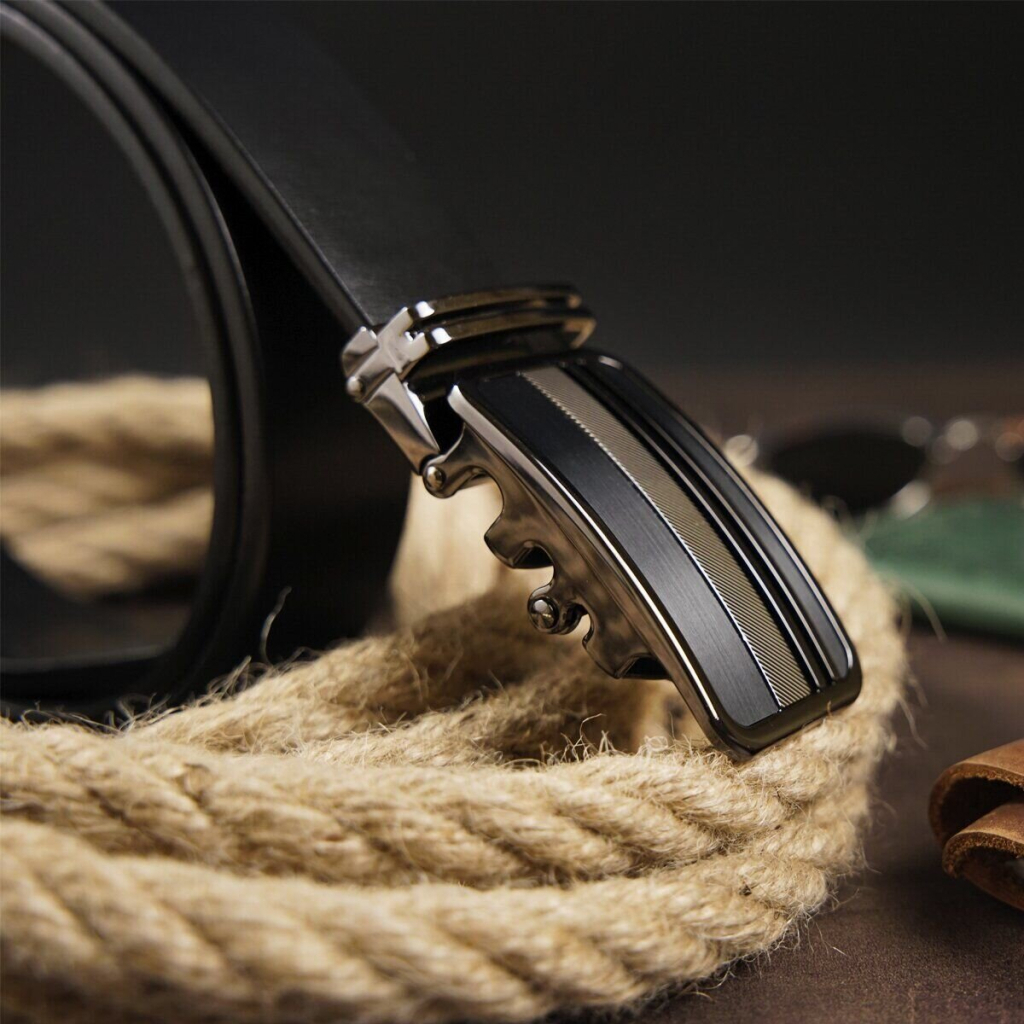 Ремінь Vintage Чоловічий з автоматичною пряжкою смужки Чорний (20292) - зображення 8