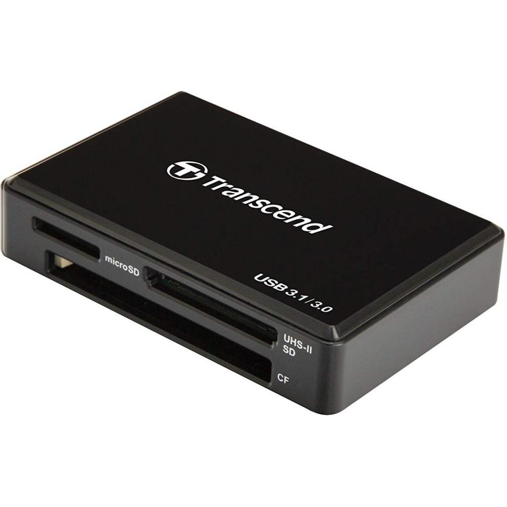 Зчитувач флеш-карт Transcend USB 3.1 Black (TS-RDF8K2) - зображення 1