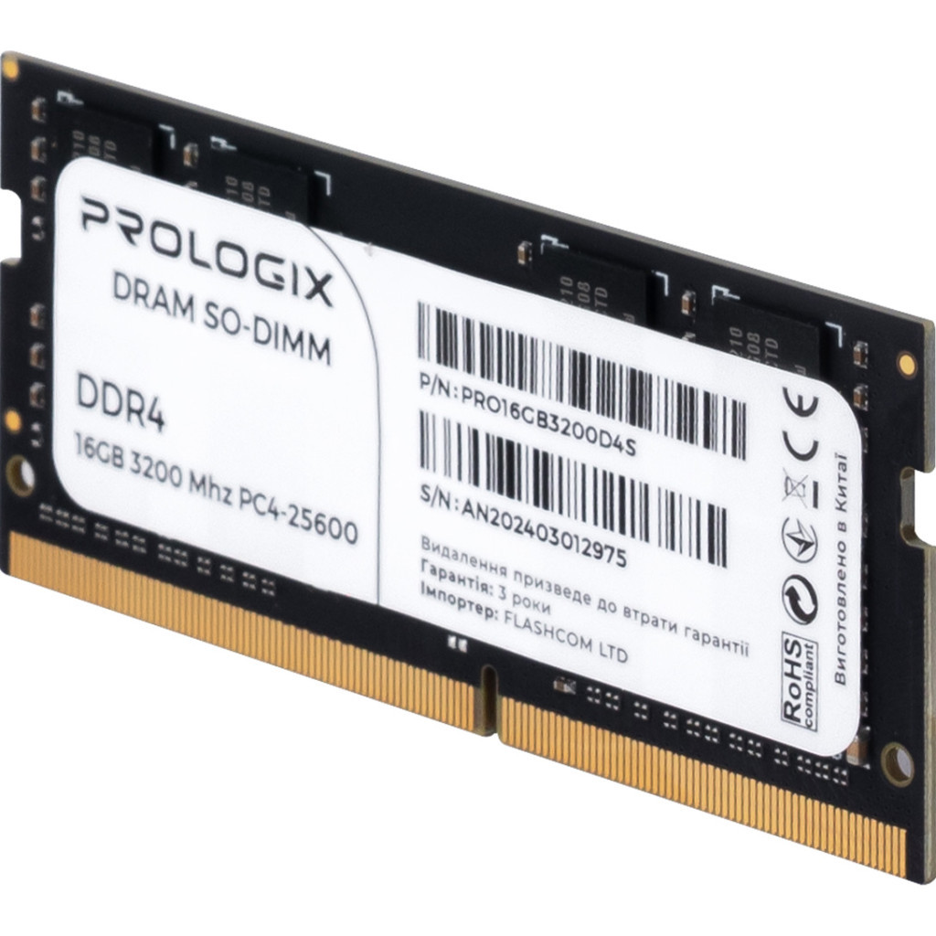 Модуль пам'яті для ноутбука SoDIMM DDR4 8GB 3200 MHz Prologix (PRO8GB3200D4S) - зображення 3