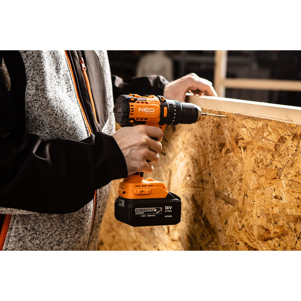 Шуруповерт Neo Tools Energy+ 18V, безщітковий, 95Нм, 0-320/0-1700об/хв 1.2кг (без АКБ та ЗП) (04-619) - зображення 2