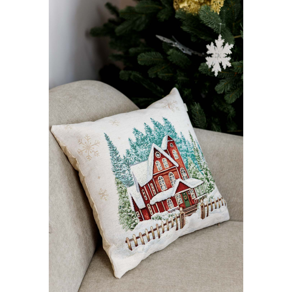 Наволочка Прованс гобеленова з велюром Святковий дім 45х45см Домівка (4823093450295) - изображение 3