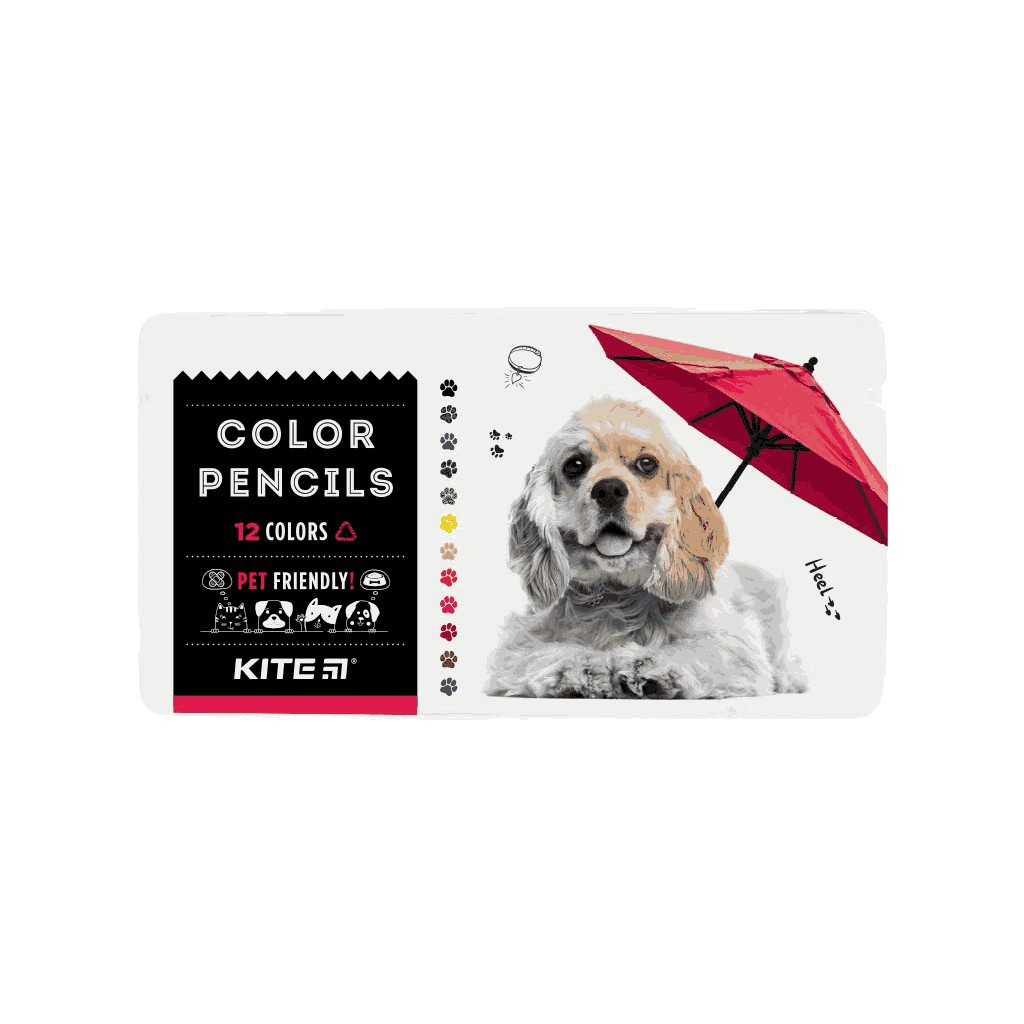 Олівці кольорові Kite Dogs тригранні 12 шт (K22-058-1) - зображення 1