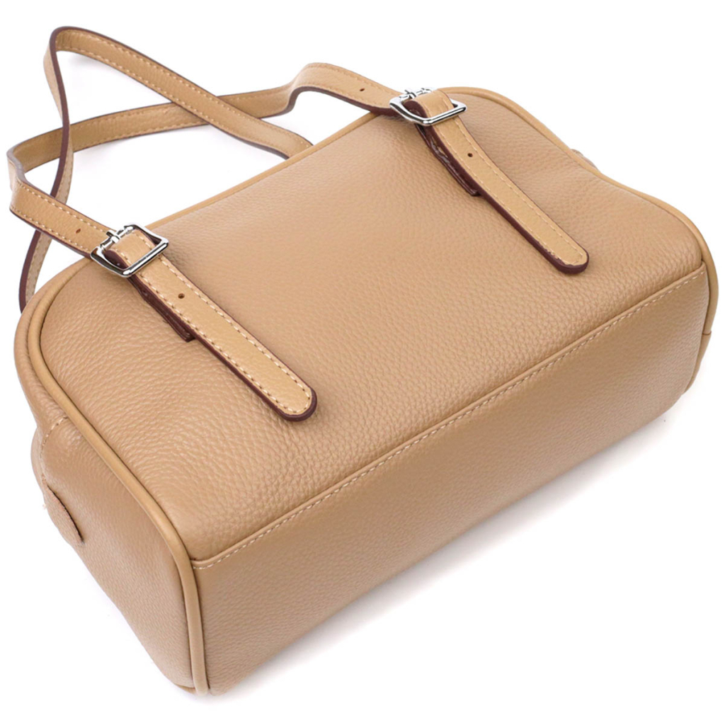 Сумка Vintage Ділова зі знімними ручками із натуральної шкіри Бежева (22077) - зображення 3