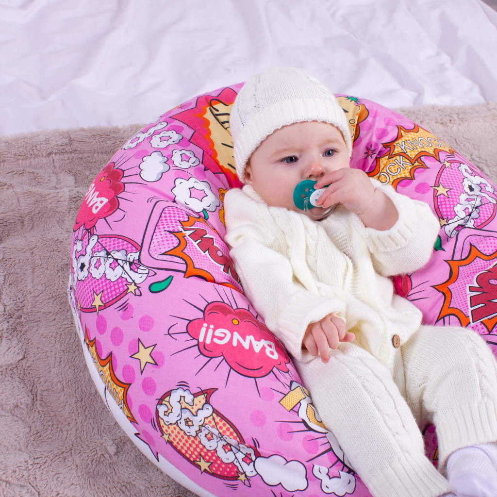 Подушка MirSon для вагітних та годування №8324 Print Line 17-0512 Bombs pink Бязь 30х170х20 см (2200006200499) - изображение 9