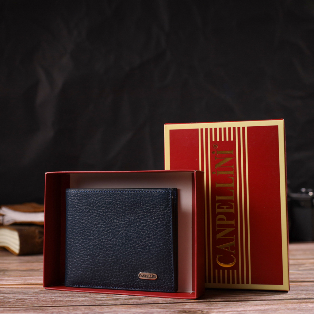 Портмоне Canpellini З натуральної шкіри флотар Синє (21787) - зображення 9