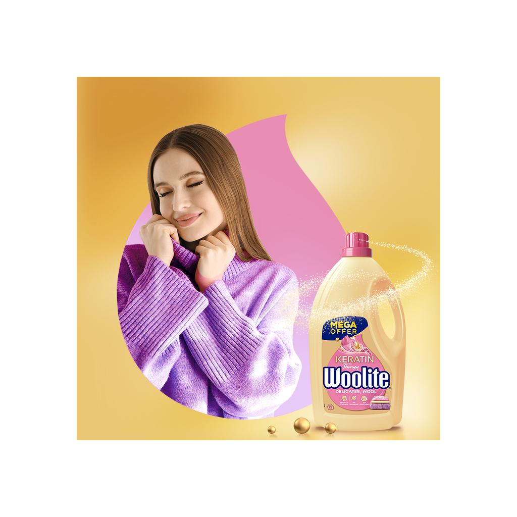 Гель для прання Woolite Для вовни та делікатних тканин З кератином 4.5 л (5908252004546) - зображення 2