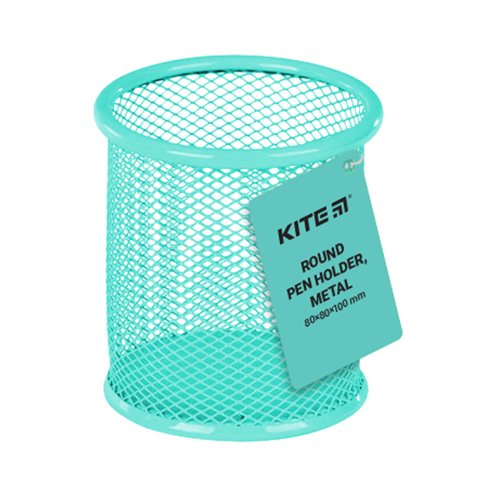 Підставка для ручок Kite кругла, металева 80х80х100 мм бірюзовий (K22-2110-16) - зображення 2