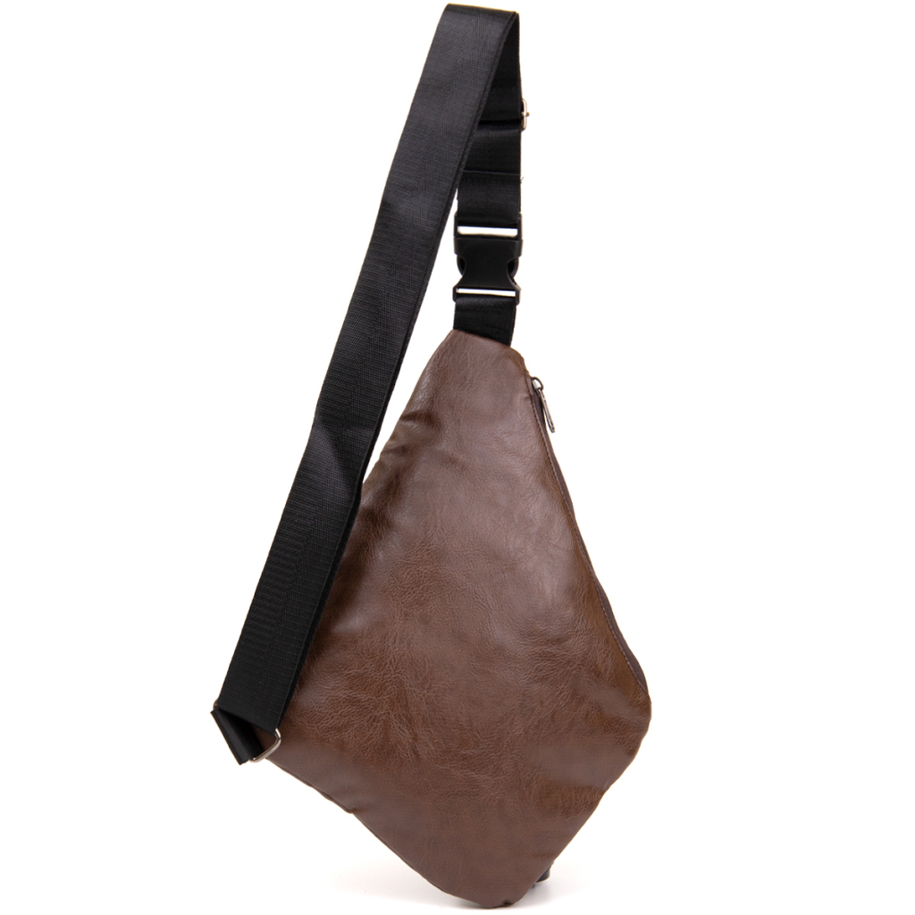 Сумка Vintage Слінг шкірозамінник Темно-коричнева (20566) - зображення 2