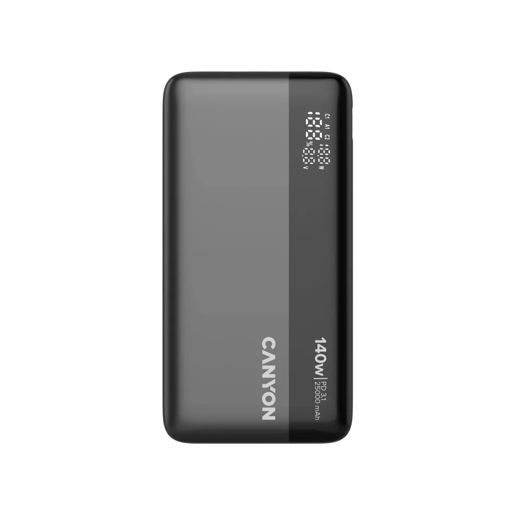 Батарея універсальна Canyon PB-240 25000mAh, PD3.1/140W, PPS, QC3.0, AFC & SCP, Digital Display (CNS-CPB240) - изображение 1