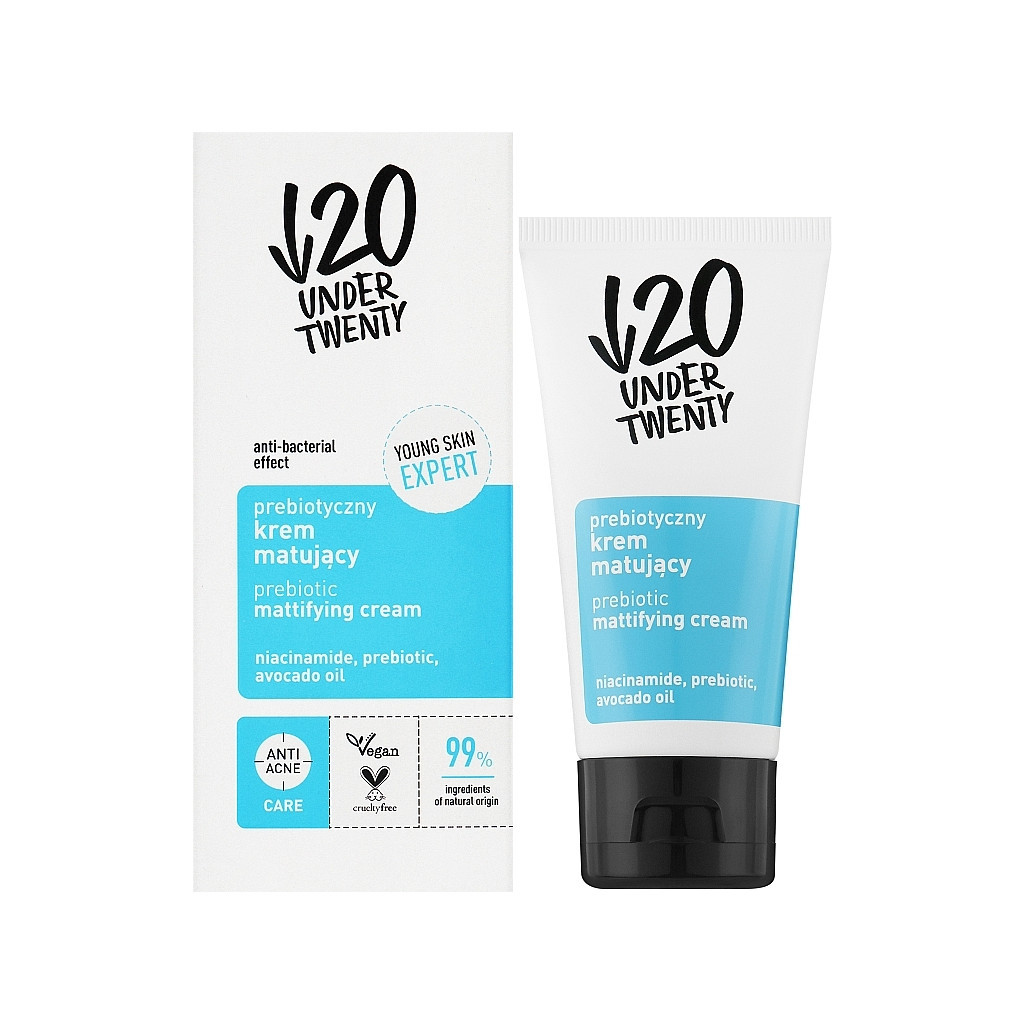 Крем для обличчя Under Twenty Prebiotic Mattifying Cream Матувальний пробіотичний 50 мл (5900717511811) - зображення 1