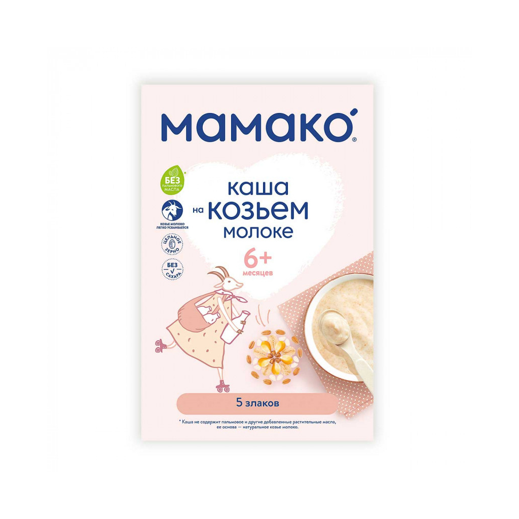 Дитяча каша MAMAKO 5 злаків на козячому молоці 200 г (4607088795802) - изображение 4