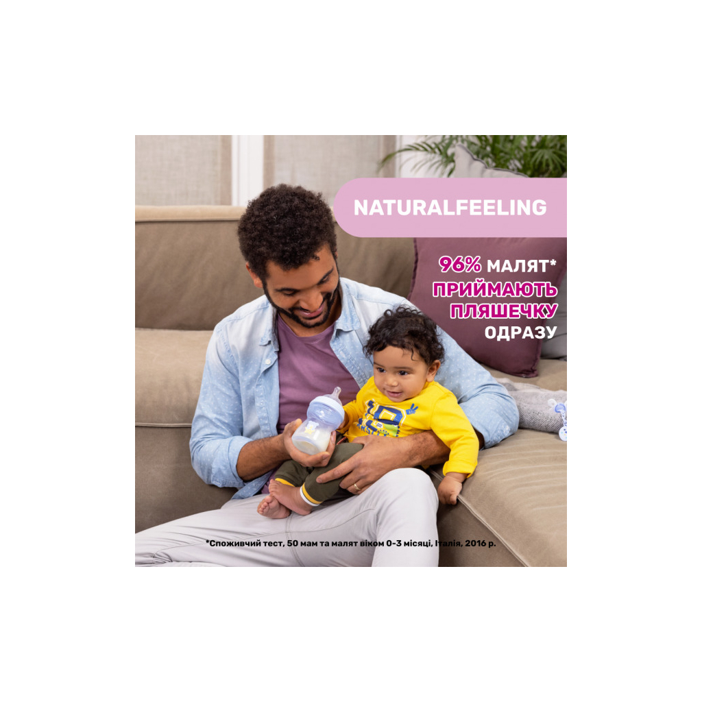 Пляшечка для годування Chicco Natural Feeling Color 150 мл 0 м + Блакитна (81311.20) - зображення 5