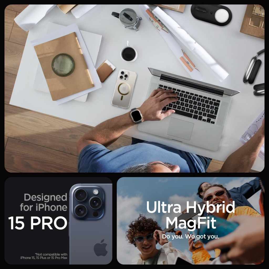 Чохол до мобільного телефона Spigen Apple iPhone 15 Pro Ultra Hybrid MagFit Gold (ACS06718) - зображення 3