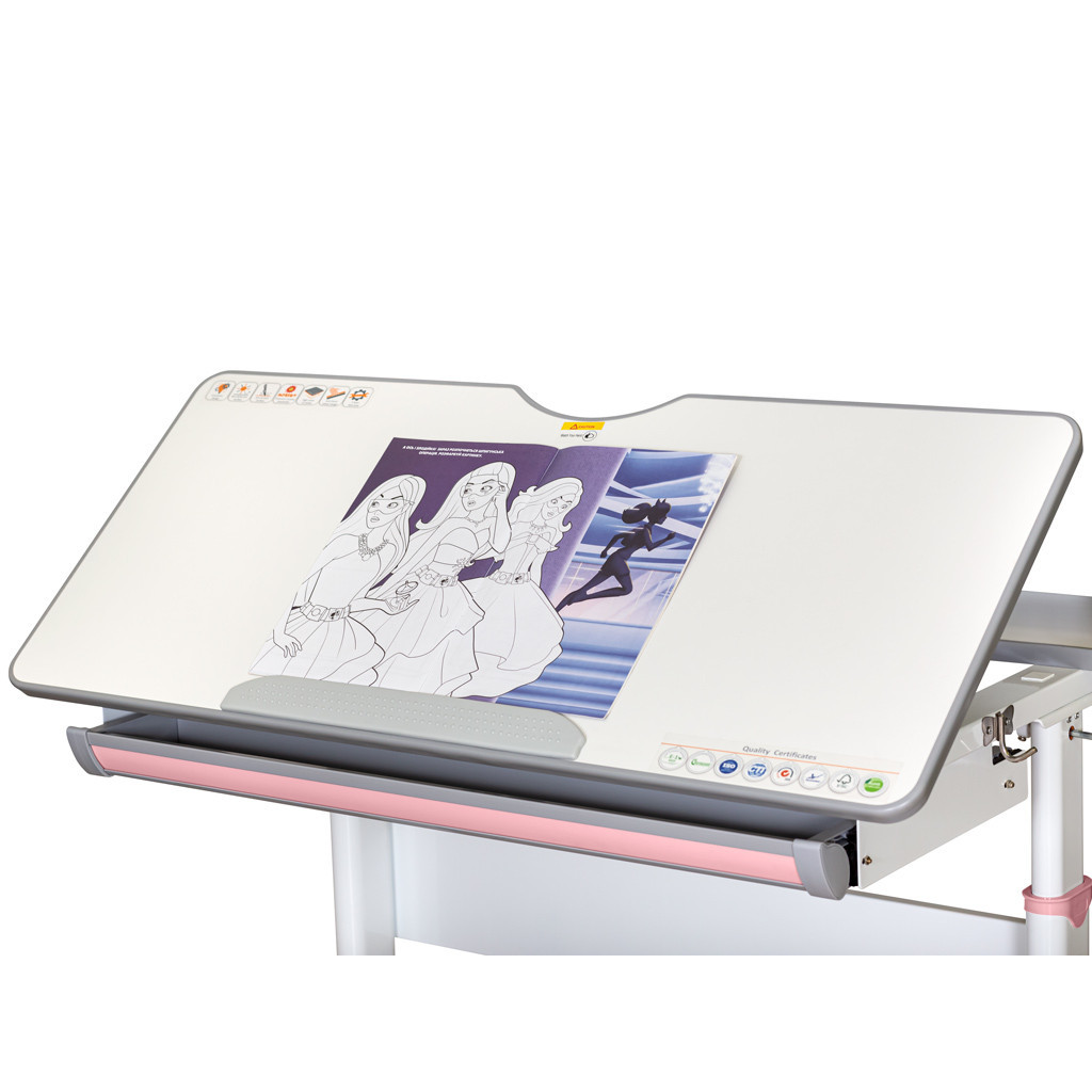 Парта Mealux Edmonton Multicolor Pink Lite (BD-610 W/MC + PN Lite) - изображение 5