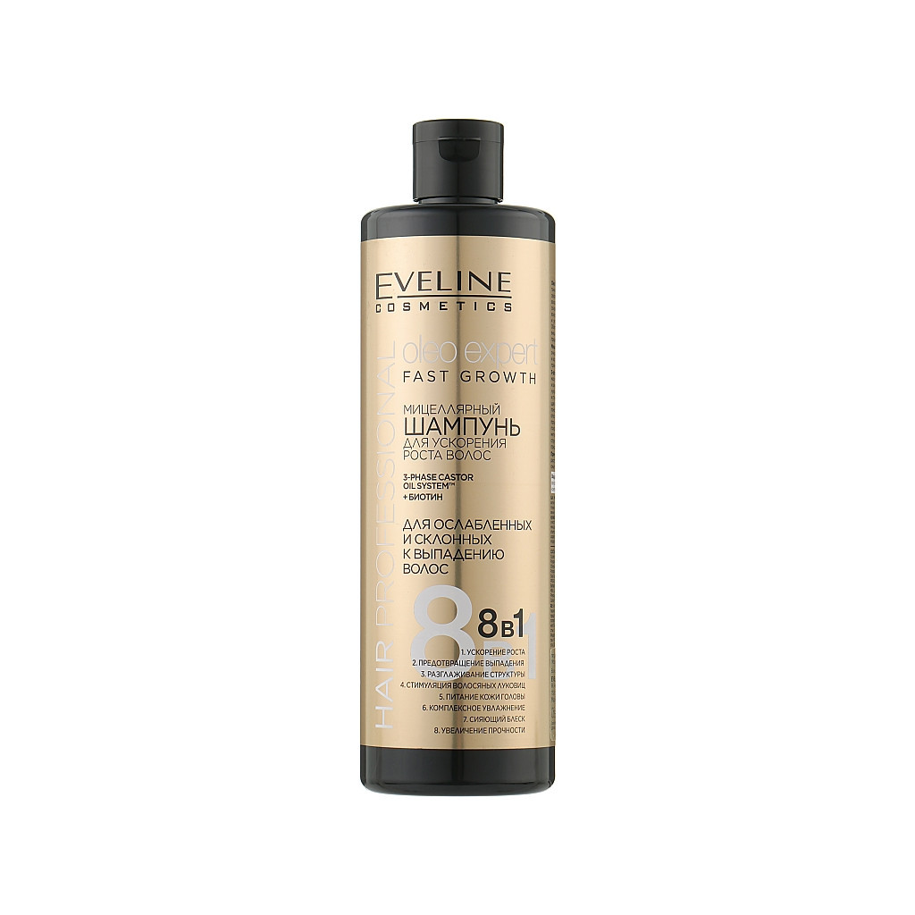 Шампунь Eveline Cosmetics Міцелярний для прискорення росту волосся 400 мл (5901761996487) - зображення 1