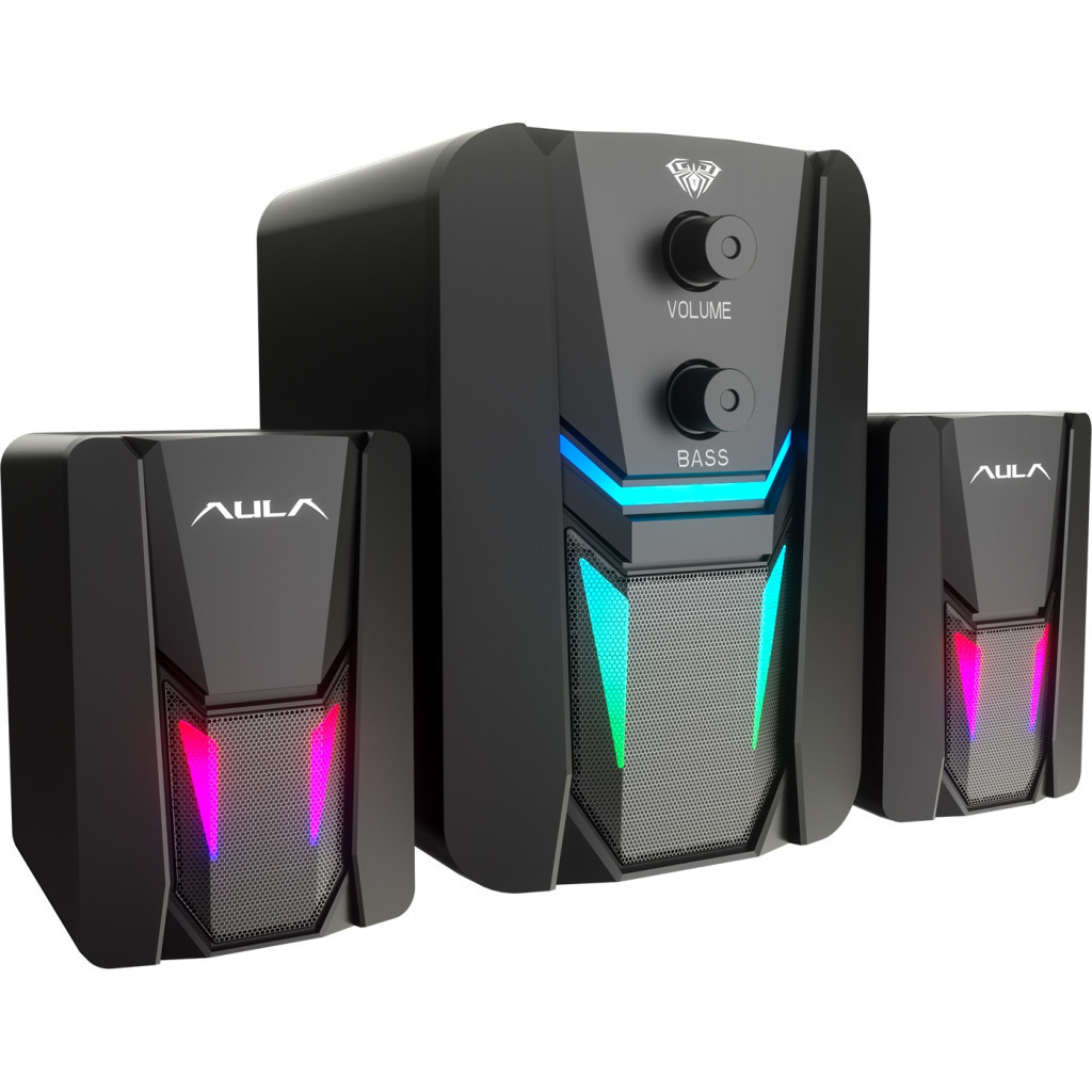 Акустична система Aula N-189 2.1 Led USB Black (6948391265070) - зображення 2