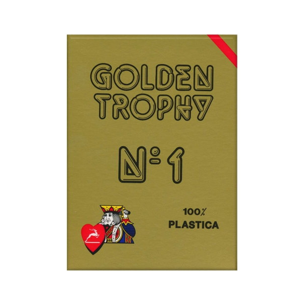 Гральні карти Modiano Golden Trophy 100 Plastic (red) (00452) - зображення 1