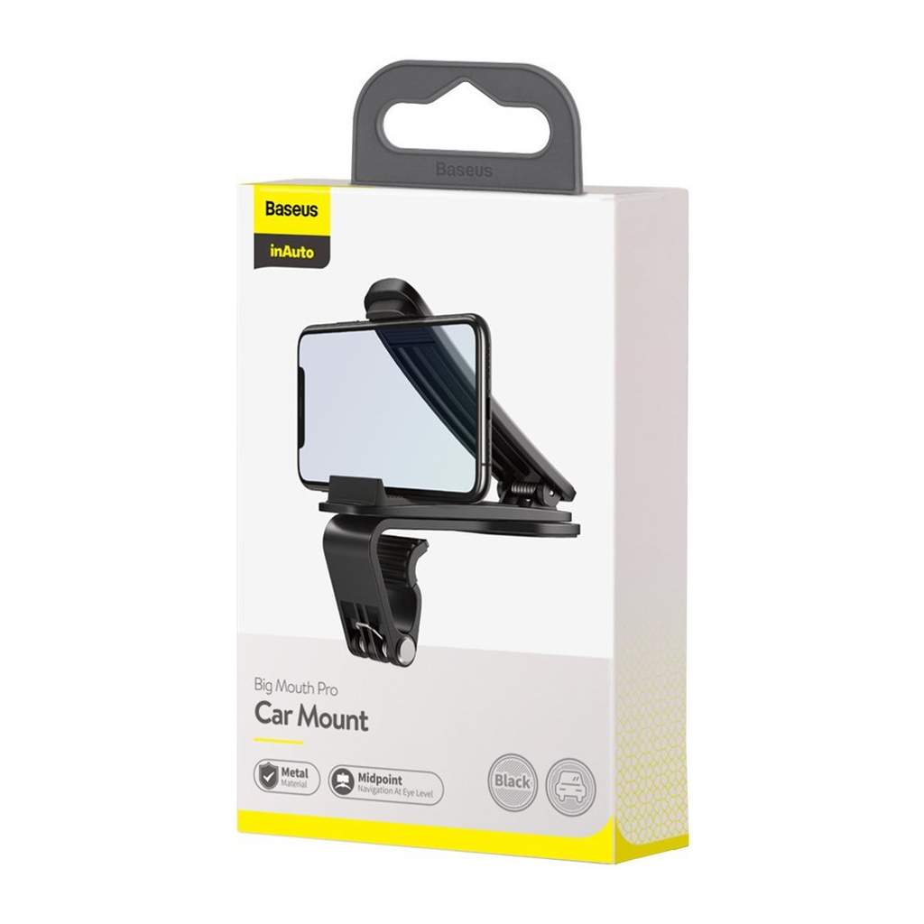 Універсальний автотримач Baseus 4.7-6.5" Big Mouth Pro (на приладову панель) black (SUDZ-A01) - зображення 6