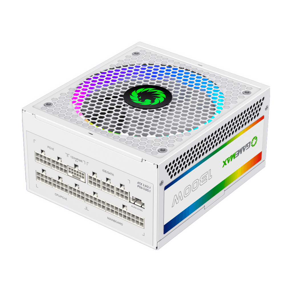 Блок живлення Gamemax 1300W RGB-1300 WH (RGB-1300 WH (ATX3.0/3.1 PCIe5.) - зображення 5